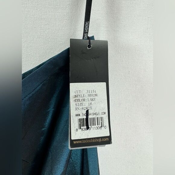 Tadashi SHoji Taffeta A-Line Lake iridescent Long Skirt Style # 5B528L Size 16 - Picture 3 of 7